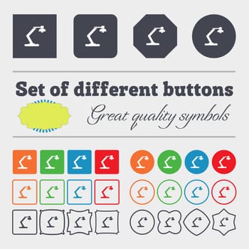 light, bulb, electricity icon sign. Big set of colorful, diverse, high-quality buttons. illustration