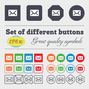 Mail, envelope, letter icon sign. Big set of colorful, diverse, high-quality buttons. illustration