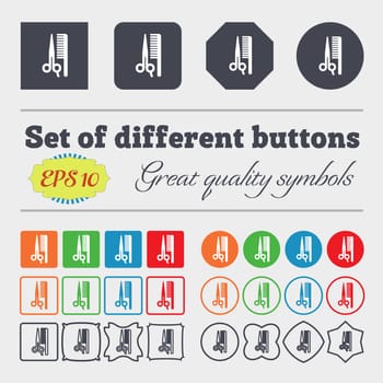 hair icon sign. Big set of colorful, diverse, high-quality buttons. illustration