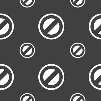 Cancel icon sign. Seamless pattern on a gray background. illustration