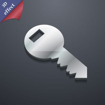 Key icon symbol. 3D style. Trendy, modern design with space for your text illustration. Rastrized copy
