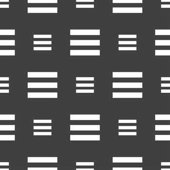 Align text to the width icon sign. Seamless pattern on a gray background. illustration