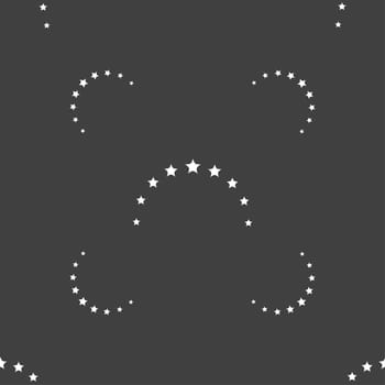 Star sign icon. Favorite button. Navigation symbol. Seamless pattern on a gray background. illustration