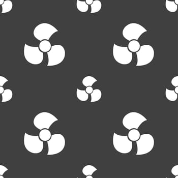 Fans, propeller icon sign. Seamless pattern on a gray background. illustration