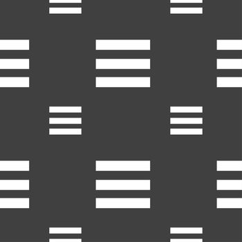 Align text to the width icon sign. Seamless pattern on a gray background. illustration