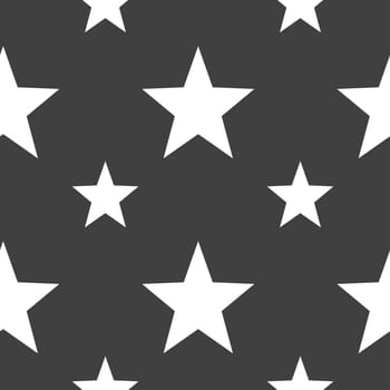 Star, Favorite icon sign. Seamless pattern on a gray background. illustration