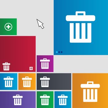 Recycle bin icon sign. buttons. Modern interface website buttons with cursor pointer. illustration