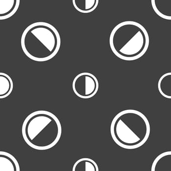 contrast icon sign. Seamless pattern on a gray background. illustration