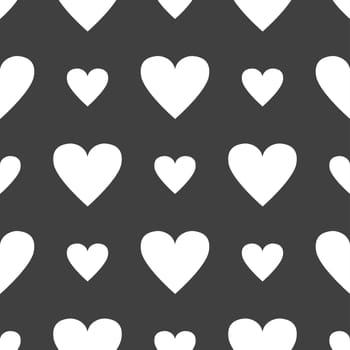 Heart sign icon. Love symbol. Seamless pattern on a gray background. illustration