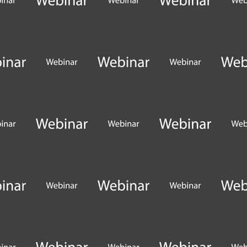 Webinar web camera sign icon. Online Web-study symbol. Seamless pattern on a gray background. illustration