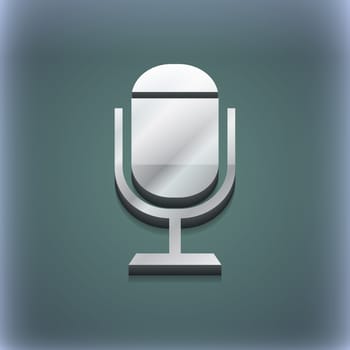 Microphone icon symbol. 3D style. Trendy, modern design with space for your text illustration. Raster version