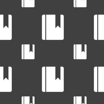 book bookmark icon sign. Seamless pattern on a gray background. illustration