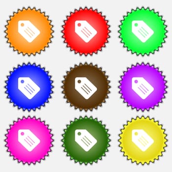 Special offer label icon sign. A set of nine different colored labels. illustration 