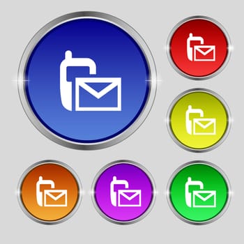 Mail icon. Envelope symbol. Message sms sign.navigation button Set colour buttons