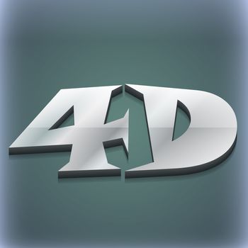 4D icon symbol. 3D style. Trendy, modern design with space for your text illustration. Raster version