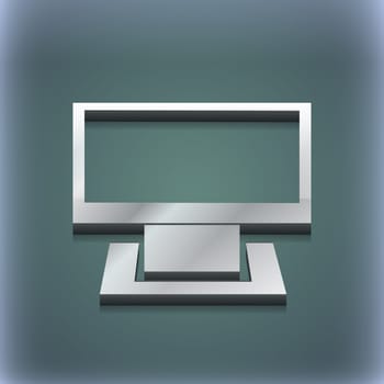 Computer widescreen icon symbol. 3D style. Trendy, modern design with space for your text illustration. Raster version