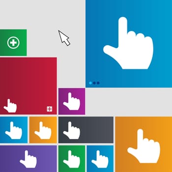 pointing hand icon sign. buttons. Modern interface website buttons with cursor pointer. illustration