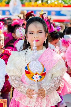 SINGBURI - NOVEMBER 27 : Parade for sporting day of The Anuban Singburi School on November 27, 2015 at Singburi, Thailand.