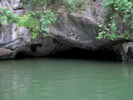 Landscape with moutain and river, Trang An, Ninh Binh, Vietnam 