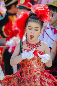 SINGBURI - NOVEMBER 27 : Parade for sporting day of The Anuban Singburi School on November 27, 2015 at Singburi, Thailand.