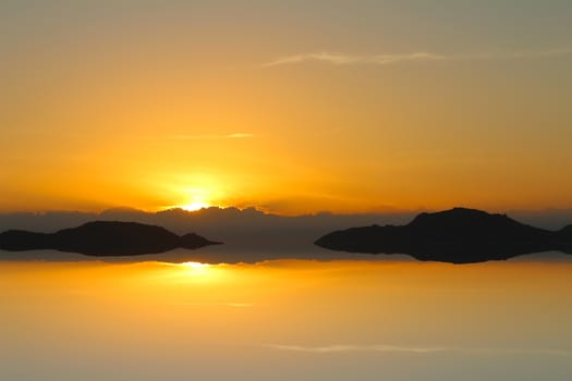 sunset on the sea