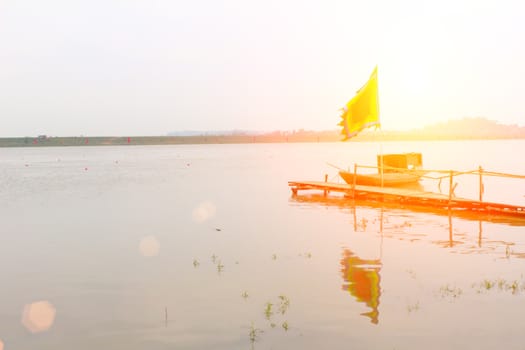 a boat on the river