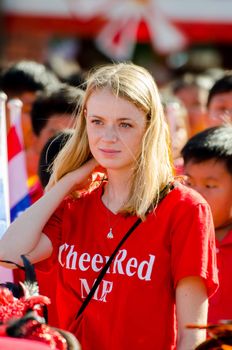 SINGBURI - NOVEMBER 27 : Parade for sporting day of The Anuban Singburi School on November 27, 2015 at Singburi, Thailand.