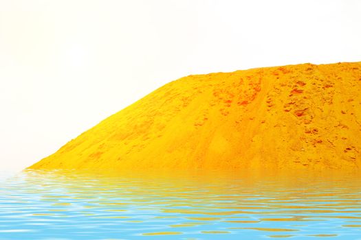 Sand dune on white background 