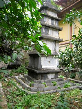 tomb stupa of monk in the oriental pagoda