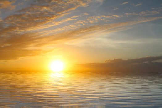 sunset on the sea