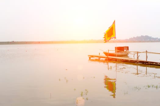 a boat on the river