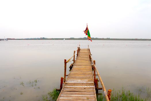 wooden road leading to the river