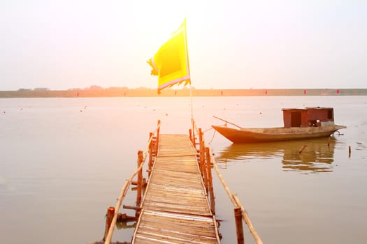 a boat on the river