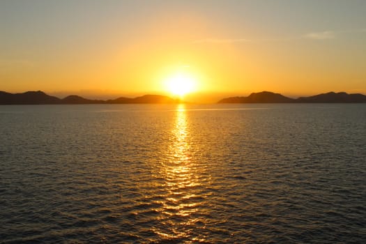 sunset on the sea