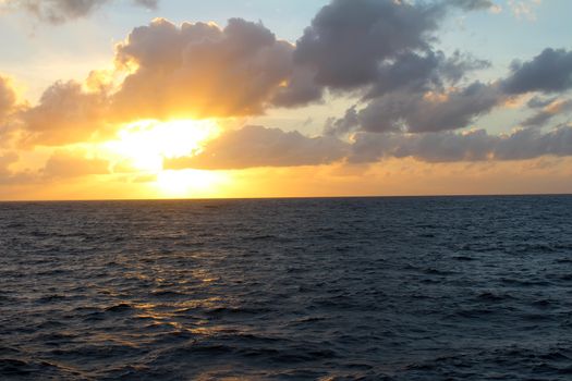sunset on the sea