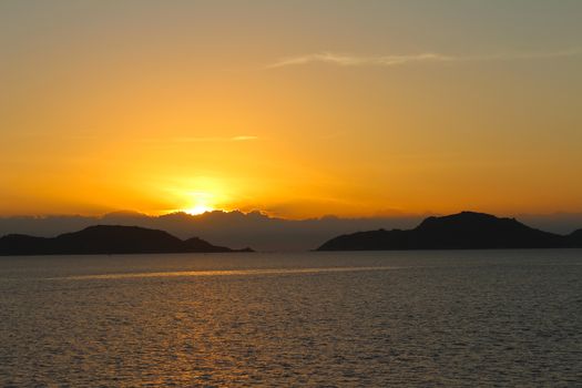 sunset on the sea