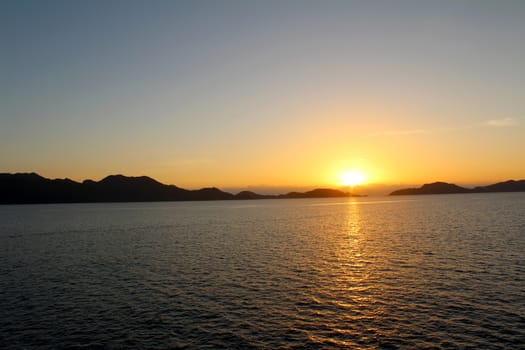 sunset on the sea