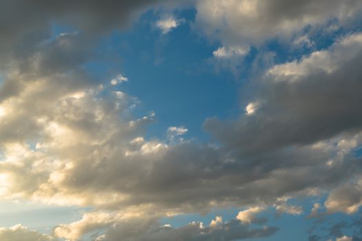 Cloudy blue sky abstract background, blue sky background with tiny clouds