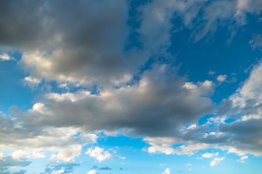 Cloudy blue sky abstract background, blue sky background with tiny clouds