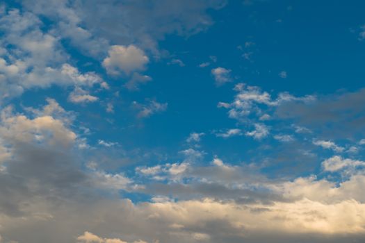 Cloudy blue sky abstract background, blue sky background with tiny clouds