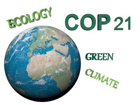 COP21 in Paris green - 3d render