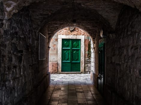 Green doors at Kotor 