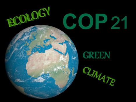 COP21 in Paris green - 3d render