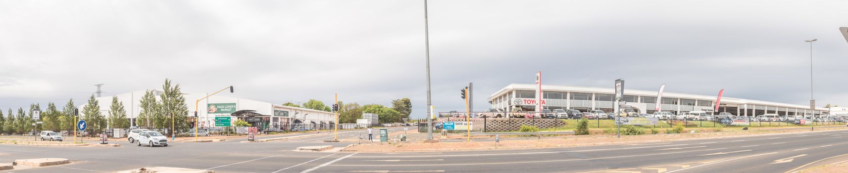 BLOEMFONTEIN, SOUTH AFRICA, DECEMBER 2, 2015: A panoramic street scene in Bloemfontein, the capital city of the Free State Province