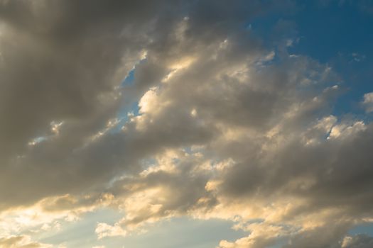 Cloudy blue sky abstract background, blue sky background with tiny clouds