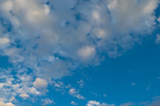 Cloudy blue sky abstract background, blue sky background with tiny clouds