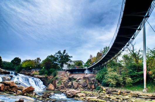 downtown of greenville south carolina around falls park