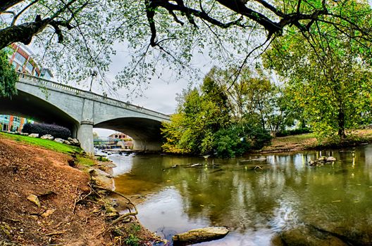 downtown of greenville south carolina around falls park