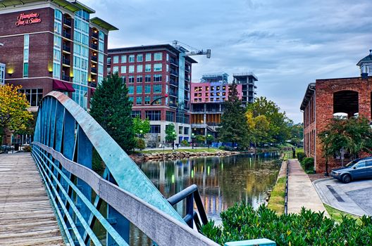 downtown of greenville south carolina around falls park