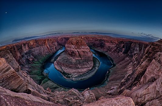 Horshoe Bend of Colorado river near Page Arizona early morning